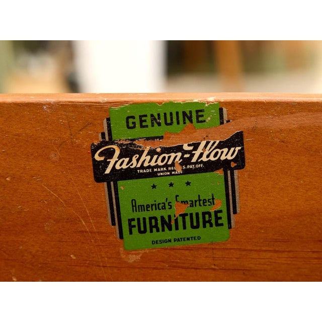 Vintage Mint Green Writing Desk With Wood-Tone Details For Sale - Image 9 of 12