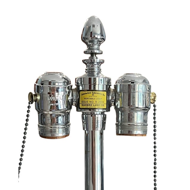 Chrome Marbro Crystal Column Table Lamp, 1950s For Sale - Image 8 of 15