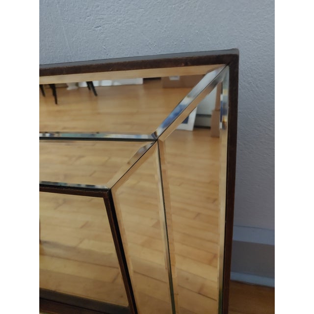 Contemporary 1980s Neo Deco LaBarge Style Beveled, Stepped Mirror For Sale - Image 3 of 4