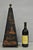 Castillian Imports Chinoiserie Black Lacquered Oriental Figural Painted Obelisk Pyramid with Brass Accents. Circa Late...