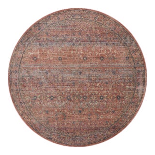Jean Stoffer x Loloi Bradbury Sunset / Multi 5'-0" x 5'-0" Round Accent Rug For Sale