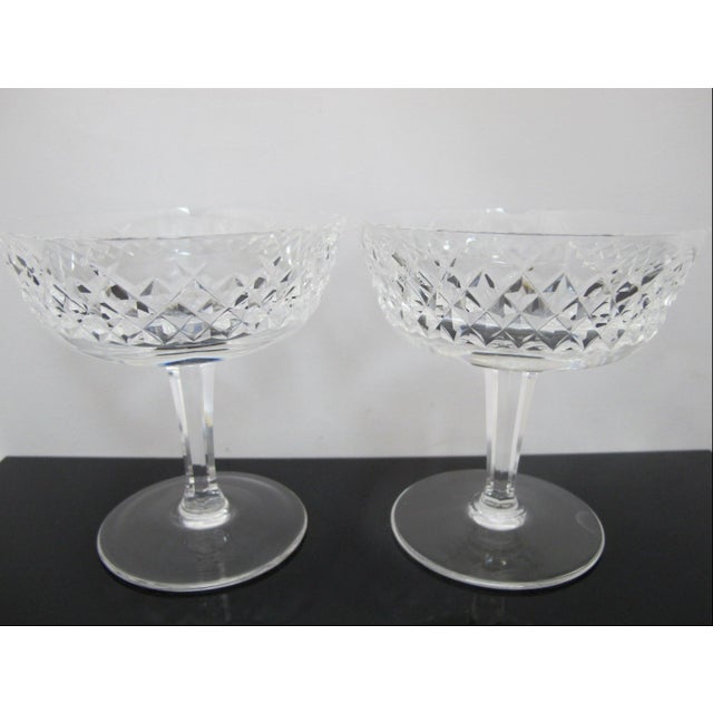 Lovely set of Waterford crystal Alana pattern champagne coupes/sherbet glasses. This listing is for 2 glasses, but...