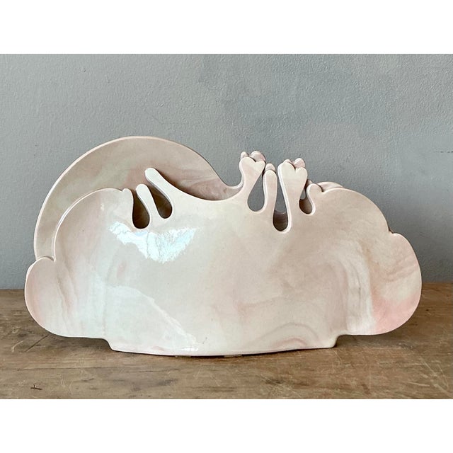 Vintage Boho Original Biomorphic Studio Pottery Vase For Sale - Image 10 of 12