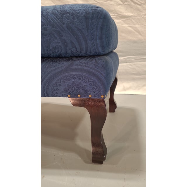 Late 20th Century Vintage Rosalind Wing Chair With Pillow and Ottoman by Madeline Stuart For Sale - Image 10 of 10