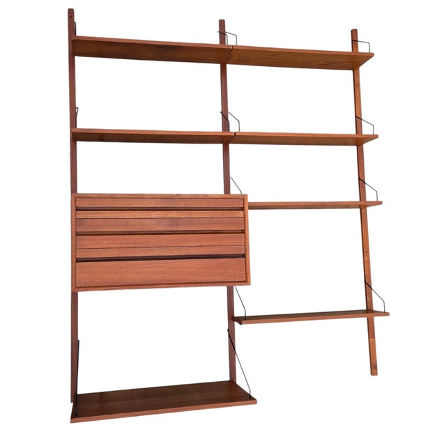 1950 Poul Cadovius Design Wall Mounted Shelf Modular Royal System Teak Cado Unit For Sale In Philadelphia - Image 6 of 17