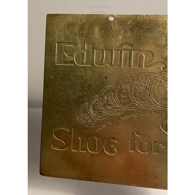 1880s Brass Plaque Advertising Edwin Burt Shoes For Sale - Image 4 of 5