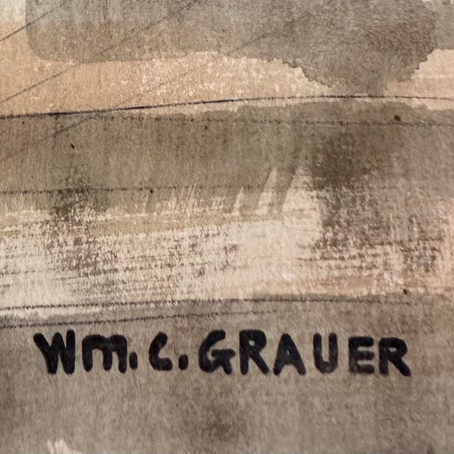 William C. Grauer (1895-1985) Untitled (Mexican Man with a Cane) ink and watercolor on paper 1940s. William Grauer, born...