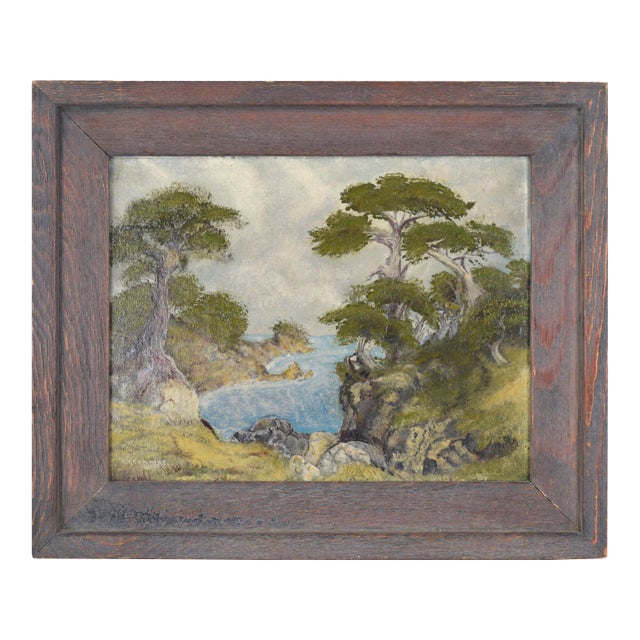 Cliffs and Cypresses at Pt. Lobos, California - Seascape Charles F. Cummins 1929 For Sale