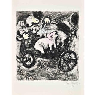 Marc Chagall, The Shepherd and His Flock, 1952, Etching For Sale