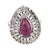 Contemporary Vintage Gia 2.84 Carat No Heat Pink Sapphire Diamond White Gold Ballerina Ring, Size 6.5 For Sale - Image 3 of 6