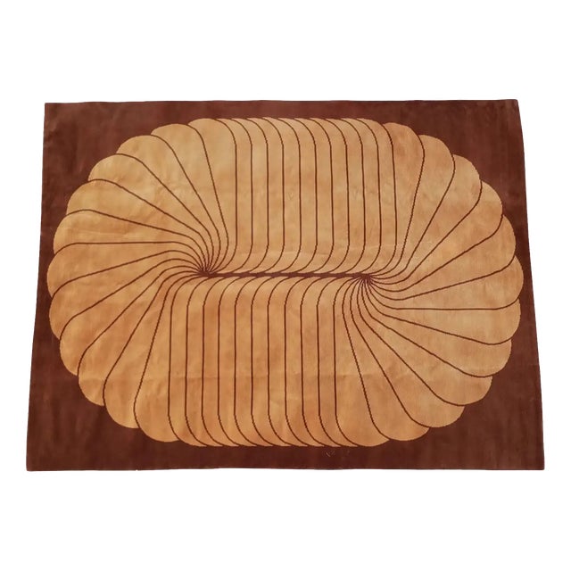 Op-Art Style Rug, Belgium, 1970s For Sale