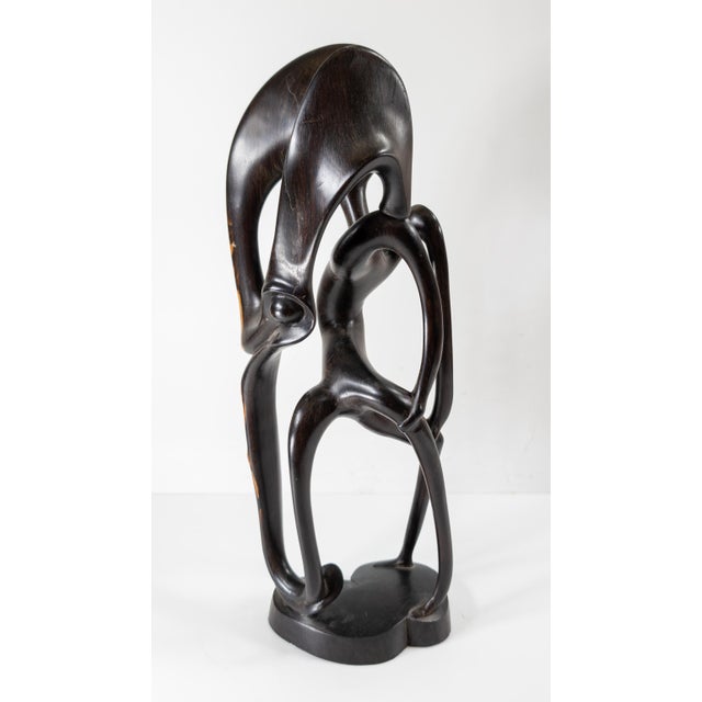 Mid 20th Century Mid-Century Modern African Carved Abstract Ebony Sculpture For Sale - Image 5 of 12