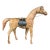 Vintage 1950s Tall Brown Leather Standing Horse Sculpture For Sale