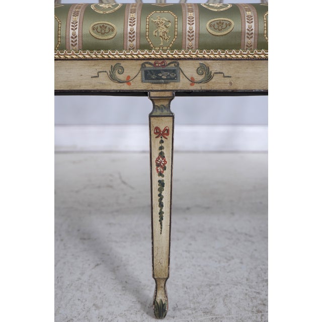 Adams Style Paint Decorated Triple Back Settee For Sale - Image 9 of 18