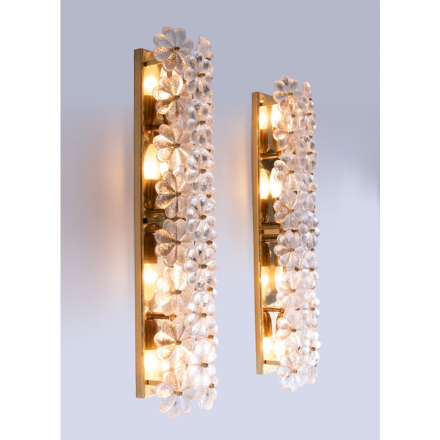 Vintage Wall Sconces in Crystal and Brass by Ernst Palme, Germany, 1960, Set of 2 For Sale - Image 4 of 18