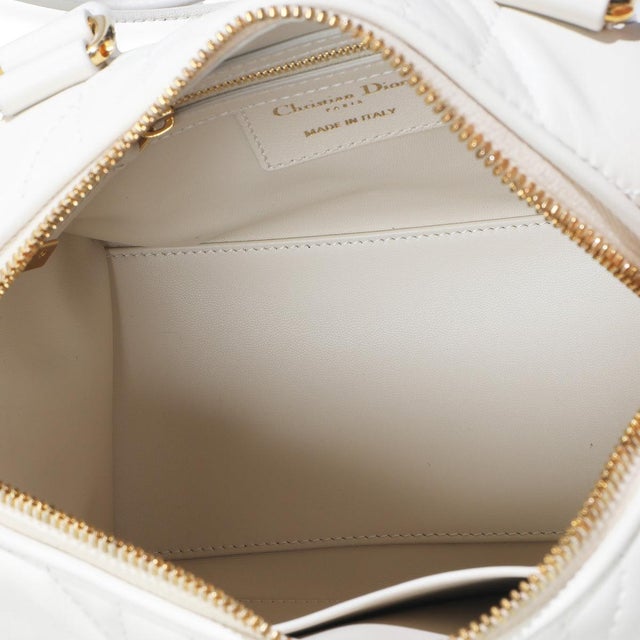 Dusty Ivory Macrocannage Calfskin Dior Groove 20 Bag For Sale - Image 9 of 9