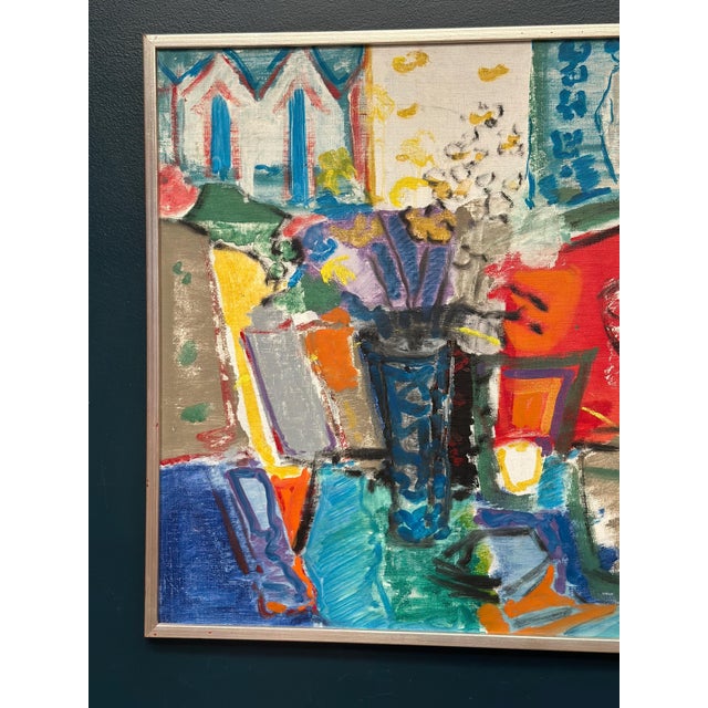 Original Swedish Oil on Canvas – “Still Life with Flowers” by Eric with (1916–2000) – Signed – Vintage & Framed – 89 ×...