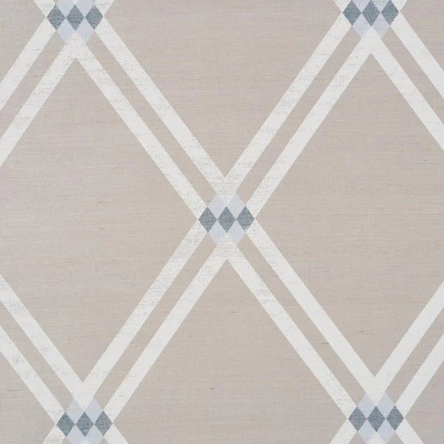 Contemporary SAMPLE - Schumacher Asolo Sisal Wallpaper In Sky 1 For Sale - Image 3 of 4