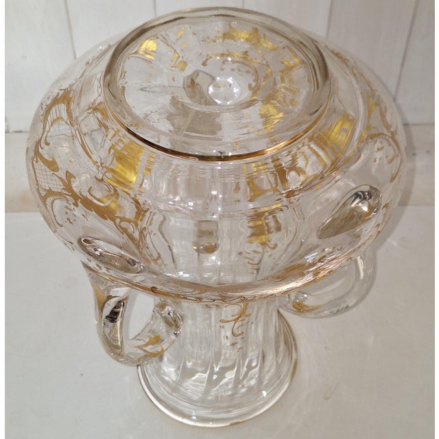 Large Antique Handmade Glass Vase, 1890s For Sale - Image 5 of 7