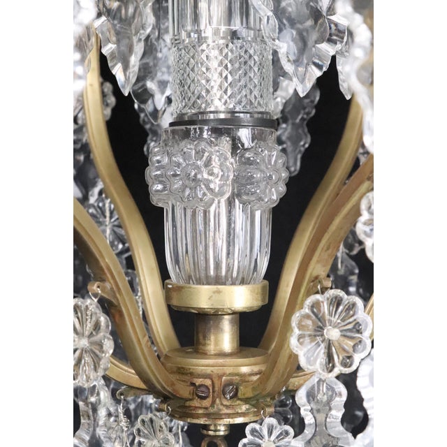 Antique Louis XV Crystal & Brass Chandelier For Sale - Image 10 of 12