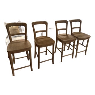Pottery Barn Cline Counter Stools in Antique Umber For Sale