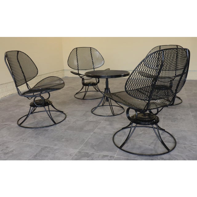 Set of Four Homecrest “Casino” Swivel Rocker Chairs With Lazy Susan Table, Circa 1963-1966, Attributed For Sale - Image 13 of 16