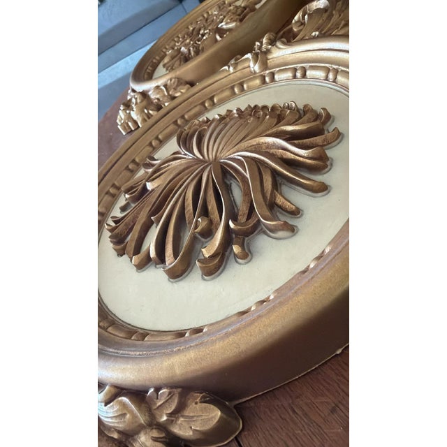 1970s MCM Hollywood Regency Set of 4 Floral Wall Hangings Dart Industries 1977 For Sale - Image 5 of 11