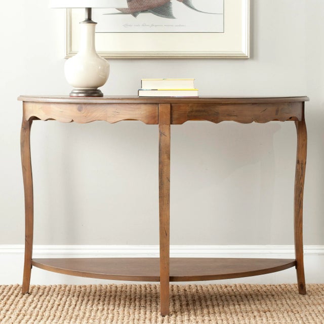 Modern Richardson Demilune Console in Medium Brown For Sale - Image 3 of 4