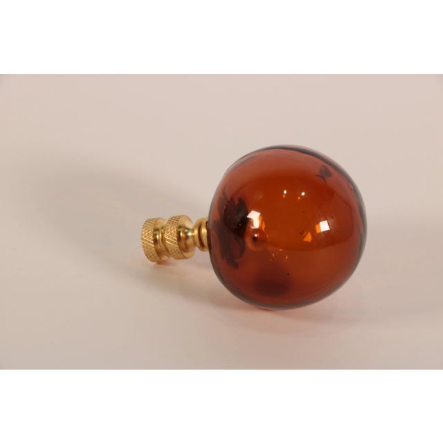 Blown Glass Lamp Finial Bottle Brown Chairish
