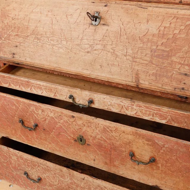 Cabinet Secretary with Original Painting, 1837 For Sale - Image 4 of 8