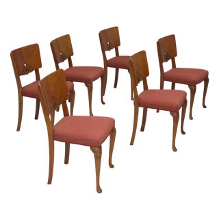 Vintage Danish Dining Chairs in Furniture Wool, 1950s, Set of 6 For Sale