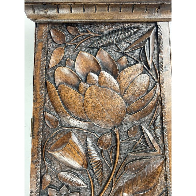 Large Arts and Crafts Hand Carved Pedestal, England, 1880s For Sale - Image 6 of 18