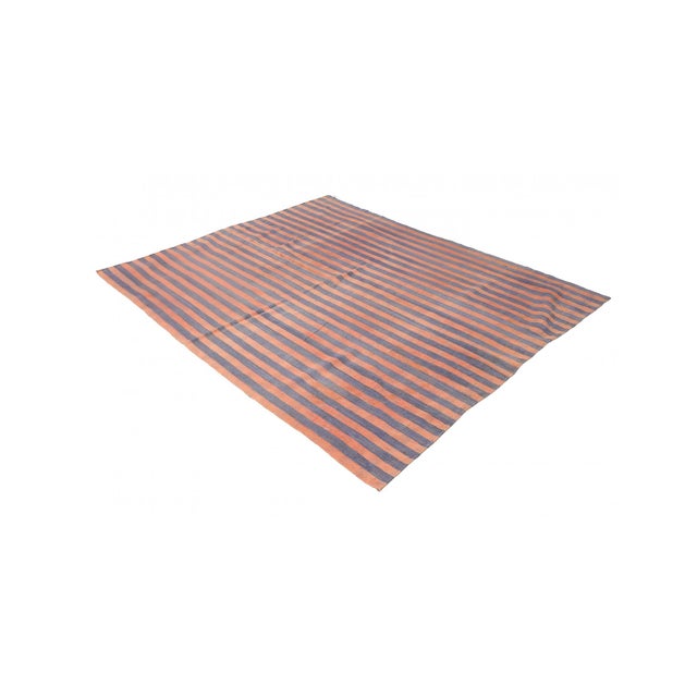 Mid-Century Modern Striped Vintage Decorative Kilim Rug - 5`6″ X 6`11″ For Sale - Image 3 of 6