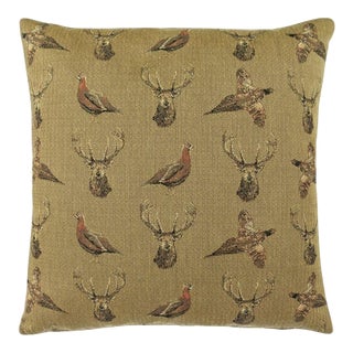 Highland Earth Tapestry Cushion With Feather Filler - 46x46cm (18"x18") For Sale