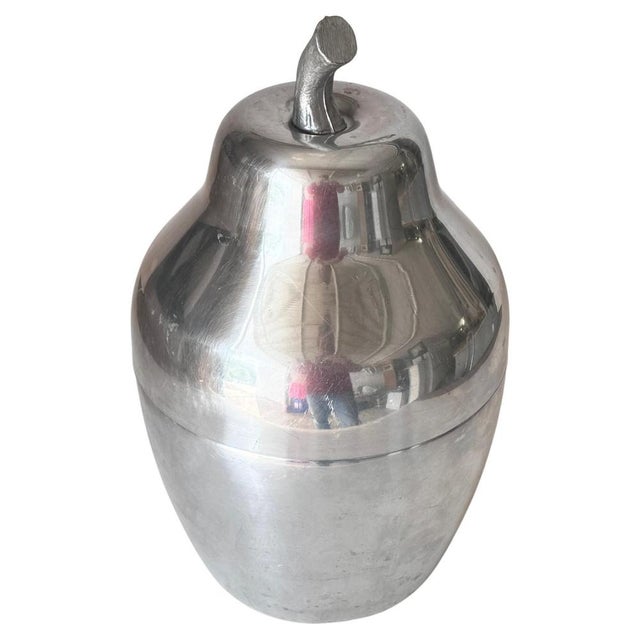 French Pear-Shaped Ice Bucket in Silver Finish, 1970s For Sale - Image 12 of 12