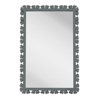 Fleur Home Audubon Bamboo Sticks Rectangle Mirror in Gunmetal, 31.5x39 For Sale