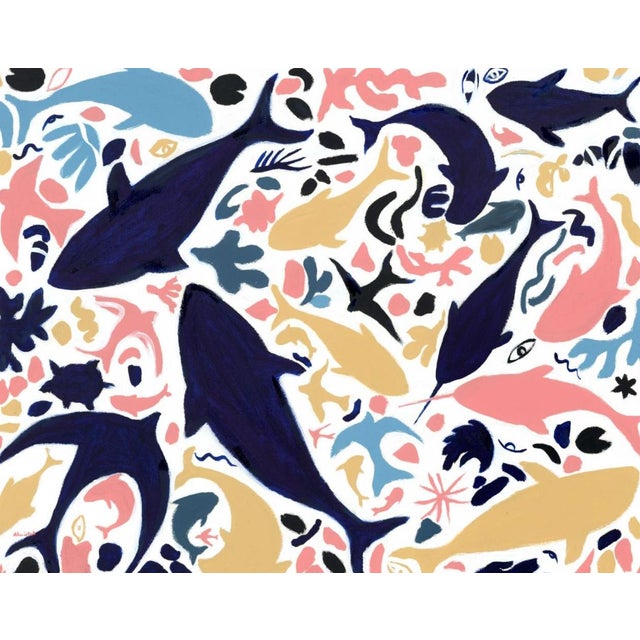 Paper Matisse Inspired Shapes and Animals Modern Oil Painting by Alexandra Swistak For Sale - Image 7 of 8