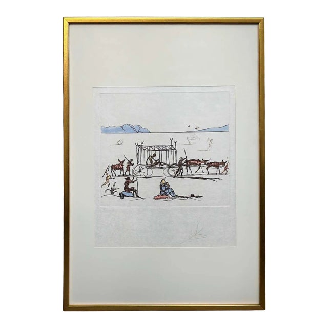 1980s Framed Etching Aquatint "Judgement" by Salvador Dalí For Sale