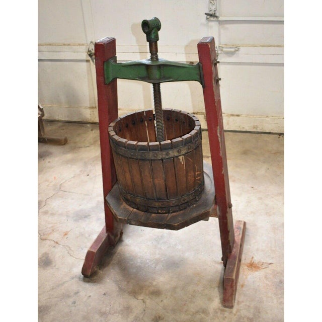 Antique Primitive Red & Green Grape, Wine Fruit Press Chairish