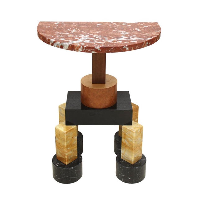 Postmodern Italian Modern Demilune Console Table by Ettore Sottsass, 1990s For Sale - Image 3 of 9