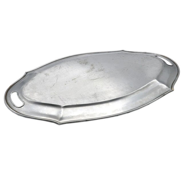 Hollywood Regency Chromium Plated Serving Tray For Sale - Image 3 of 9