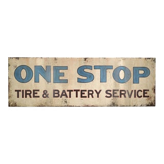 Reclaimed Tire & Battery Service Aluminum Marty Supreme Movie Prop Sign For Sale