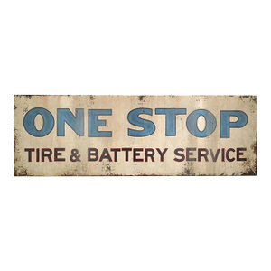 Reclaimed Tire & Battery Service Aluminum Marty Supreme Movie Prop Sign