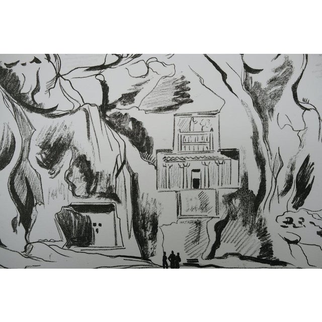 Yves Brayer, Les tombeaux des rois Achemenides, Lithograph For Sale - Image 4 of 8