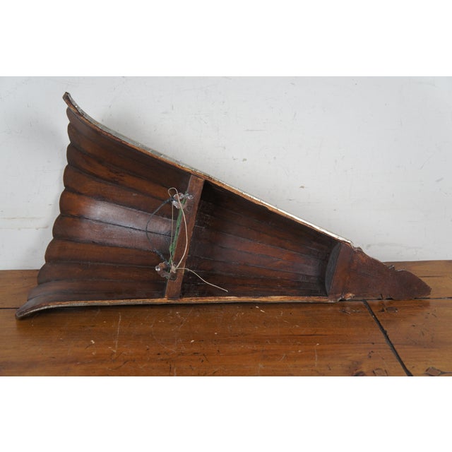 Silver Large Vintage Wood & Metal Torchiere Wall Pocket Flower Bracket Sconce For Sale - Image 8 of 8