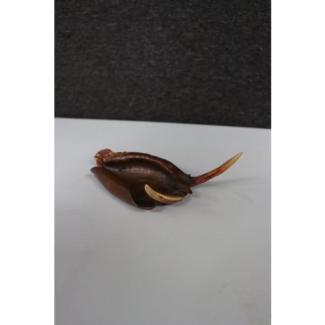 Copper Berry & Co. Copper Ashtray With Deer Antler Handle For Sale - Image 8 of 14