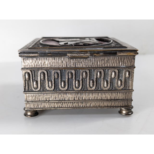 Early 20th Century Art Deco Silvered Bronze Dresser Box by Oscar Bach For Sale - Image 9 of 16