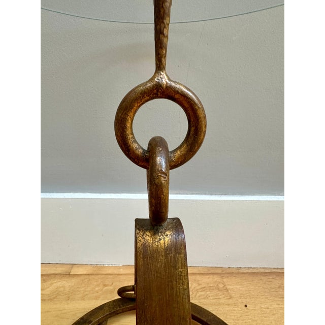 Vintage Circular Side Table in Gilt Wrought Iron by Giovanni Banci for Hermes, 1950 For Sale - Image 11 of 14