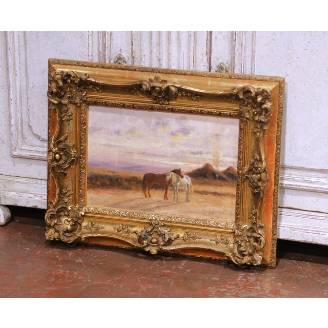 This antique oil painting on canvas, signed Lewis L. Shonborn (1852–1931) at lower right and painted circa 1880, depicts...
