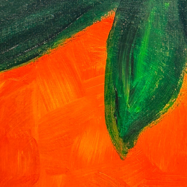 Original Contemporary Still Life Orange Painting on Canvas, Signed For Sale - Image 4 of 9